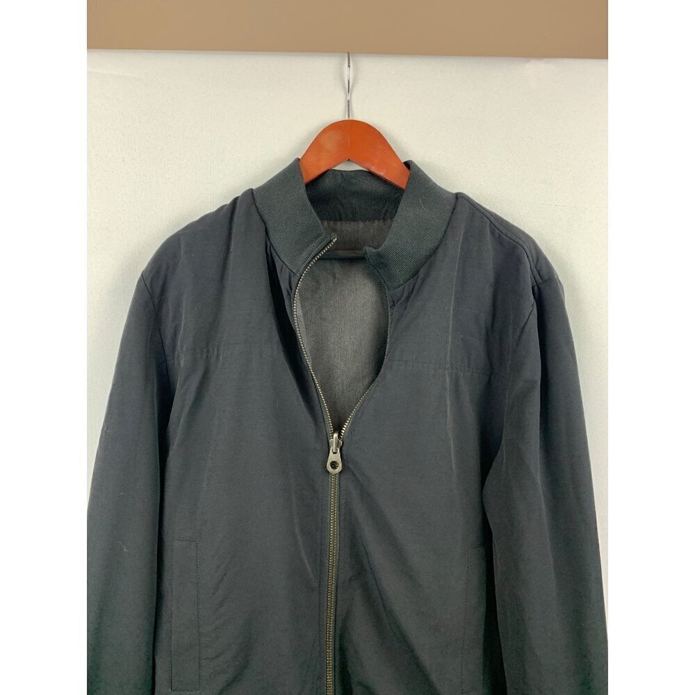 Reversible Mens Bomber Jacket With Zip Closure & Ribbed Collar - Picture 2 of 4